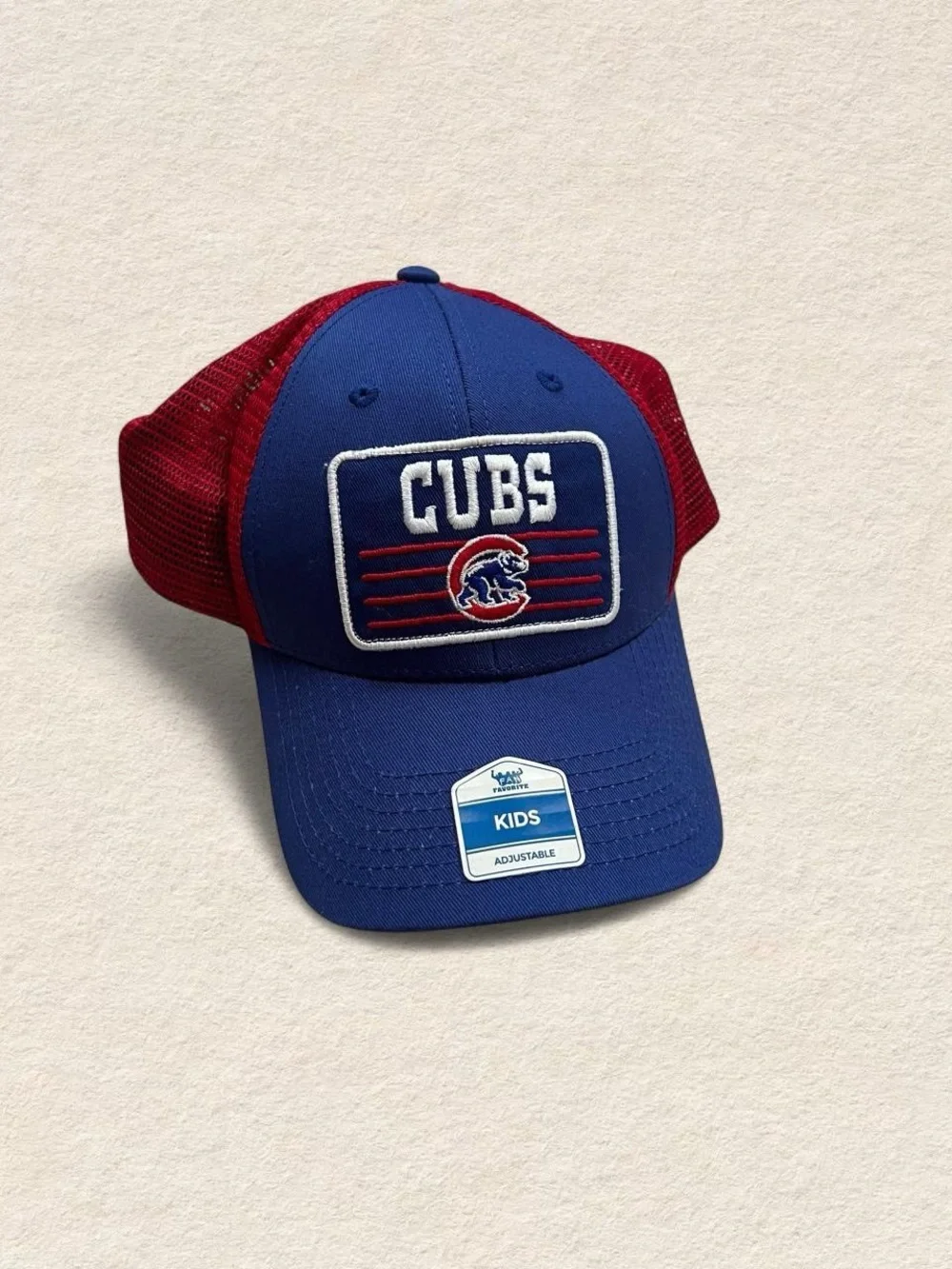 Kids Cubs Blue and Red Mesh Baseball Cap - Adjustable